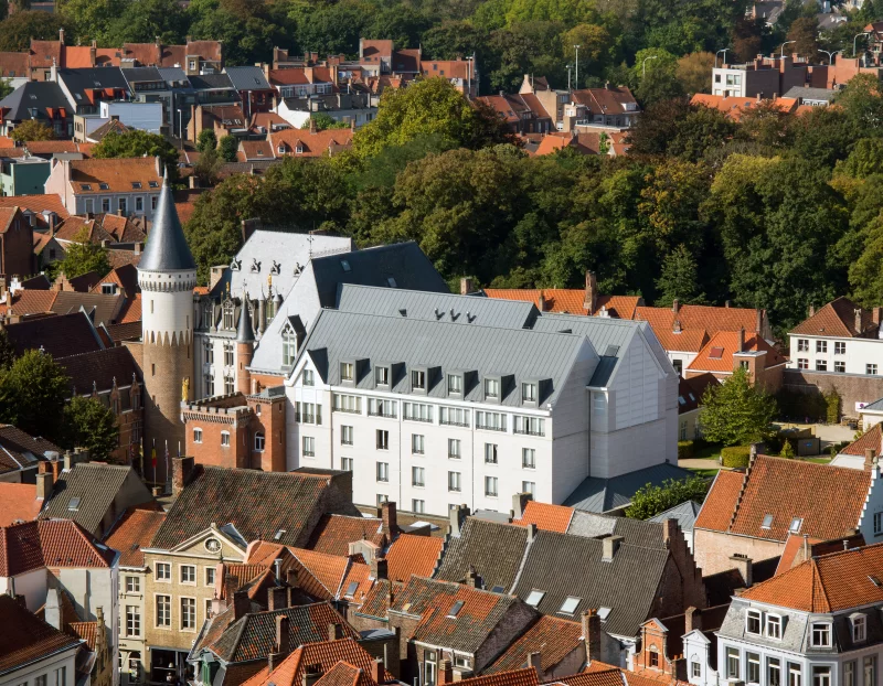 Вид с башни города Брюгге, Бельгия