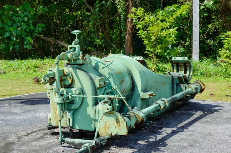Part of old mechanism used at tin mining works