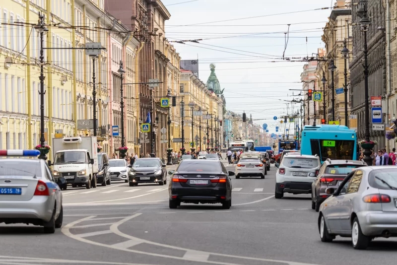 Nevsky Prospect, the main street in the city of St. Petersburg