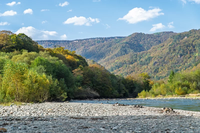 Горный речной пейзаж в Адыгее