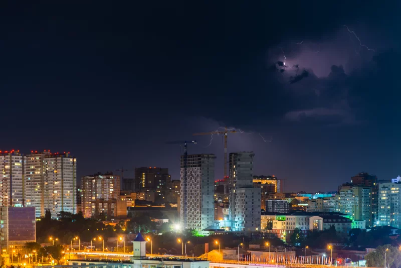 Thunder, lighting and storm