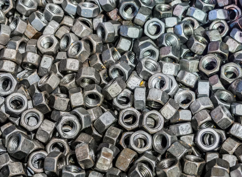 Крупный план гаек: текстура и детали