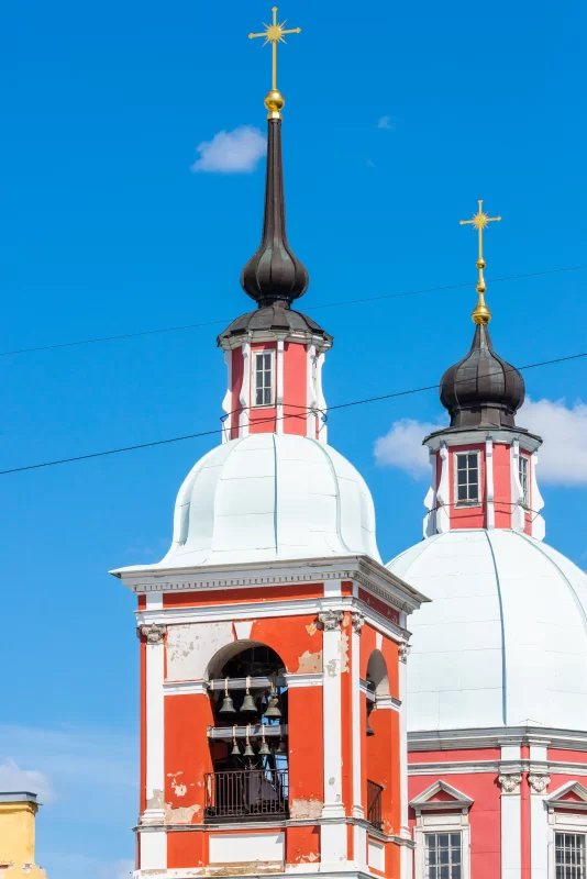 Church bell towers under clear sky