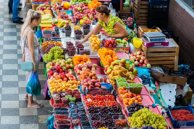 Fresh fruits at a central market
