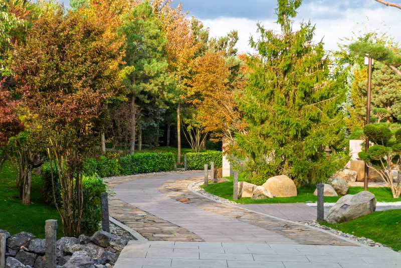 Живописная дорожка в осеннем саду