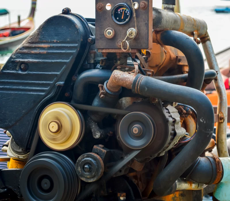 Двигатель установленный на тайской длиннохвостой лодке