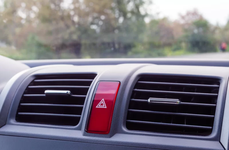 Emergency button in a car