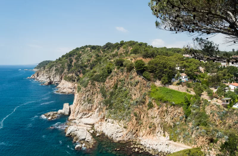 Пейзаж Коста-Брава возле Тосса-де-Мар в Испании