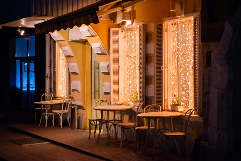 Outdoor cozy summer cafe