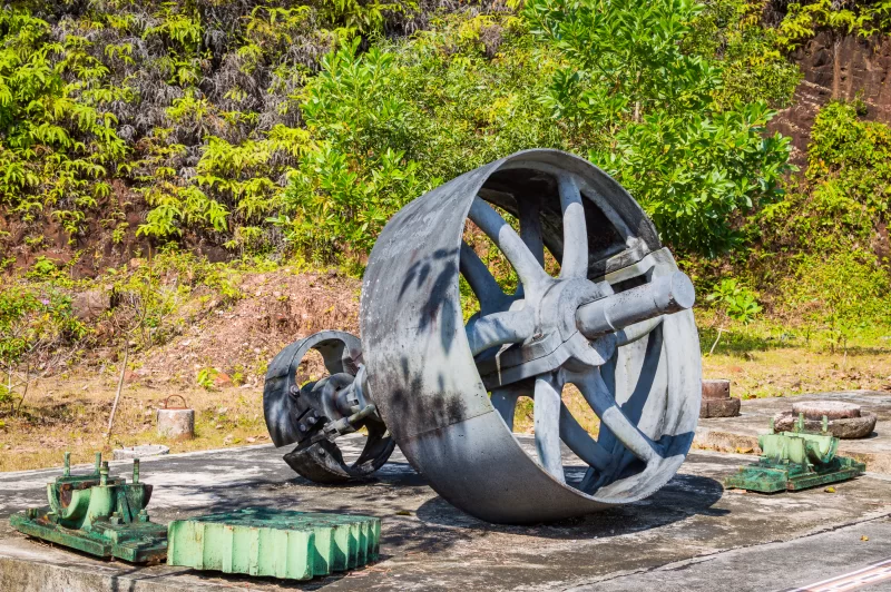 Part of old mechanism used at tin mining works