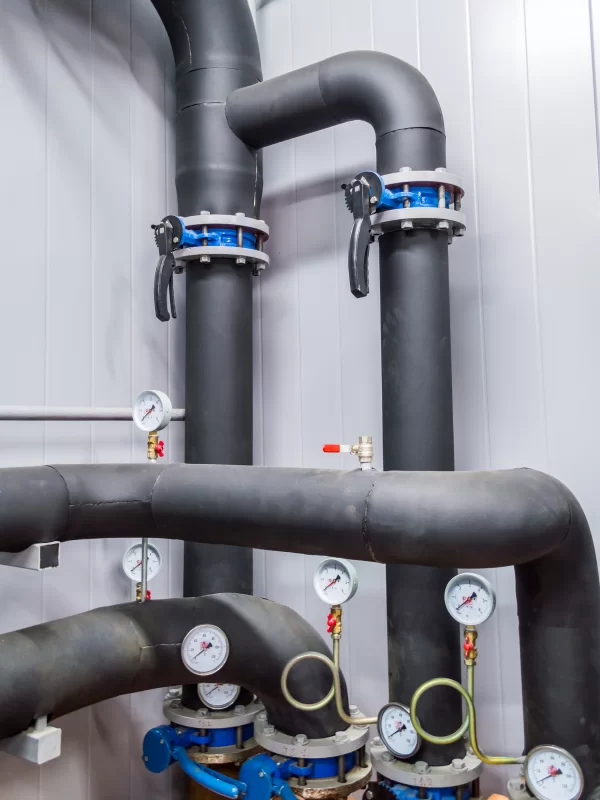 Инженерные коммуникации: трубы, манометры и запорная арматура