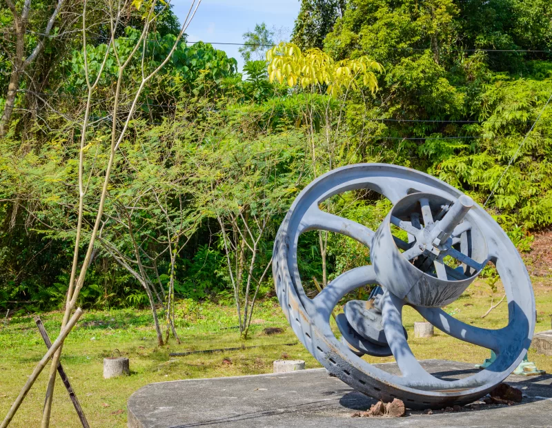 Part of old mechanism used at tin mining works
