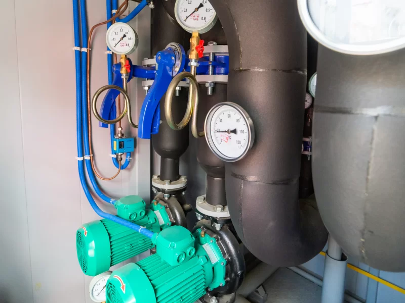 Система отопления: насосы, трубы и манометры
