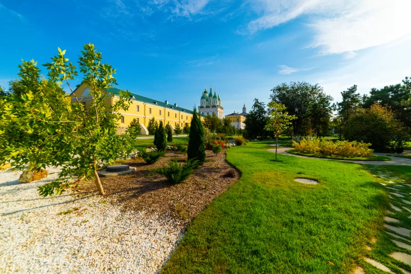 Uspensky Cathedral and Bell Tower of the Kremlin in Astrakhan, Russia