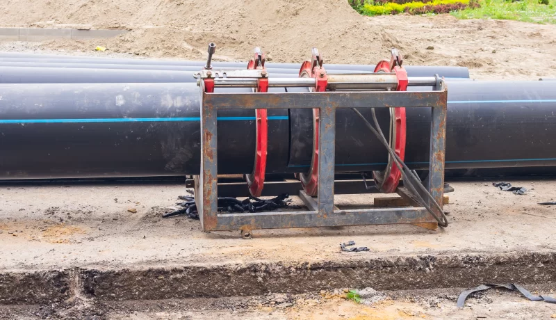 Сварка пластиковых труб на стройплощадке