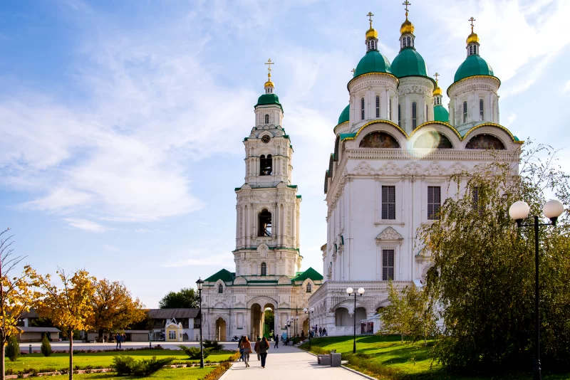 Uspensky Cathedral and Bell Tower of the Kremlin in Astrakhan