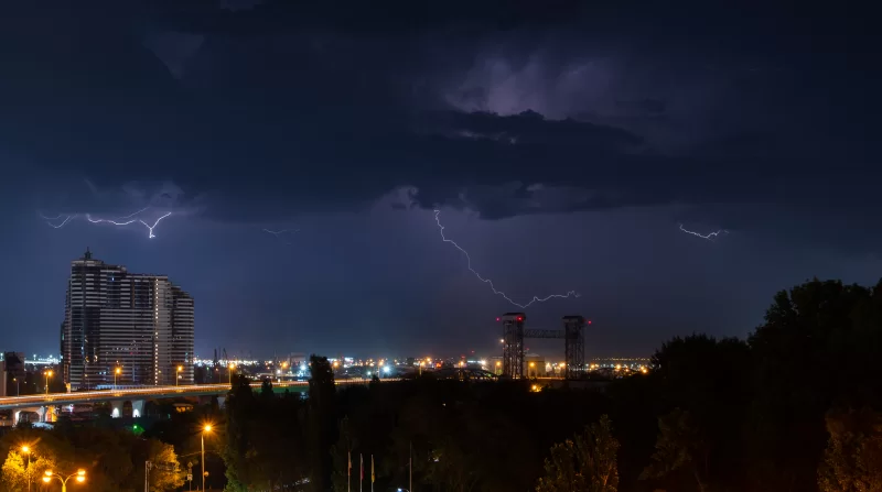Thunder, lighting and storm