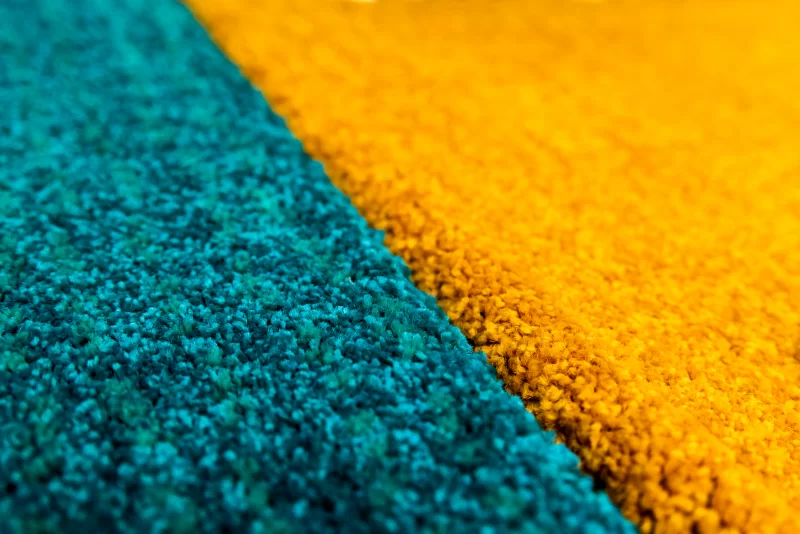 Бирюзовый и оранжевый напольный ковер