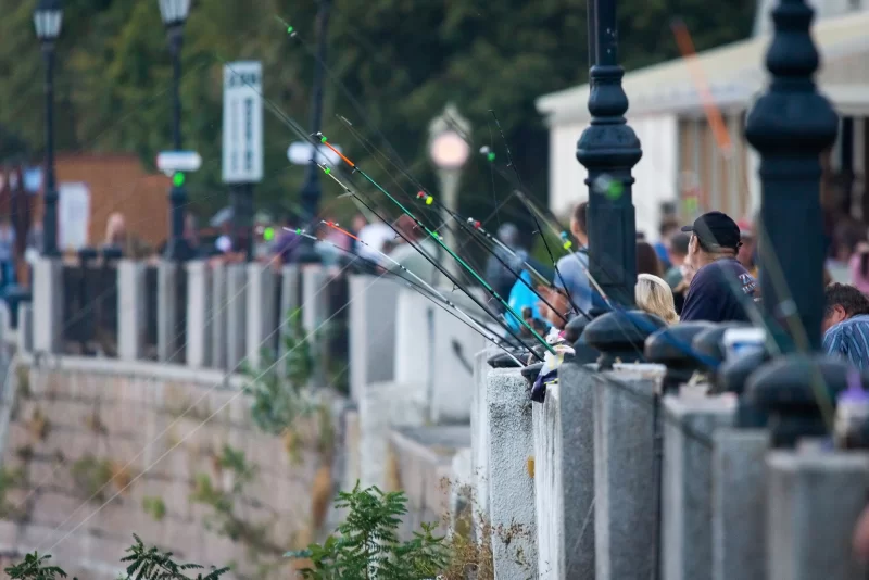 Fishers on the embankment of the Don River, Rostov-on-Don