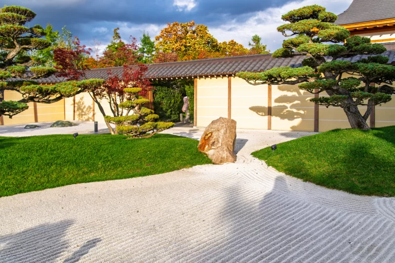 Serene Japanese garden in Krasnodar Park