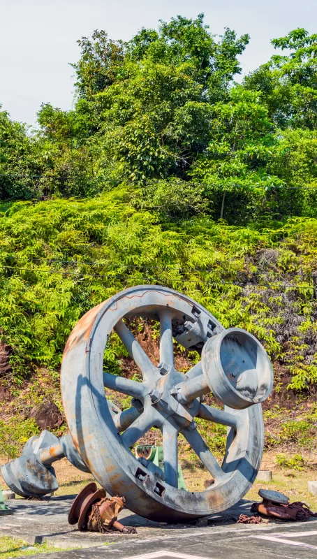 Part of old mechanism used at tin mining works