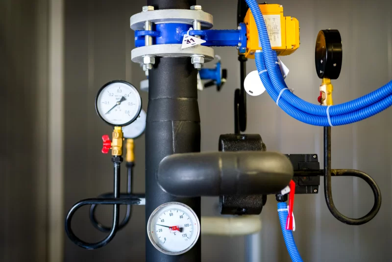 Система трубопроводов с манометрами