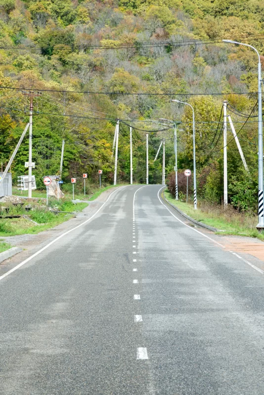 Winding mountain road in Adygea