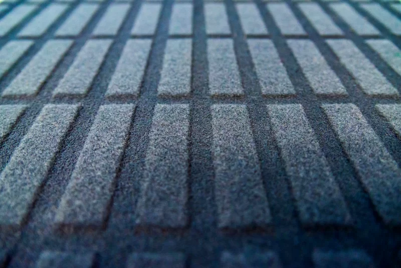 Perspective of grey carpet