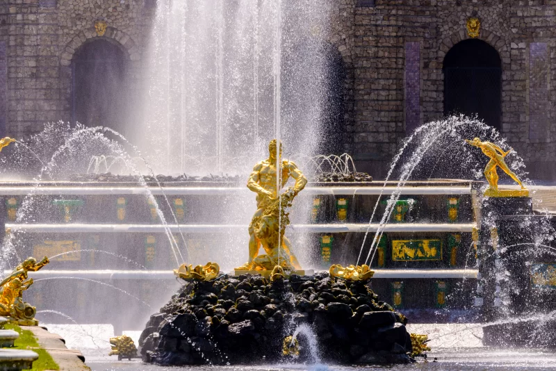 Fountains in Petergof park. Fountains Samson